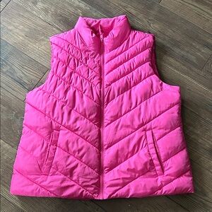 GAP Bright Pink Quilted Sleeveless Puffer Vest
